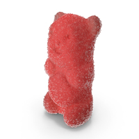 糖涂层的软糖熊红色PNG和PSD图像