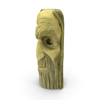 Carved Wood Face Sculpture PNG & PSD Images