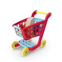 儿童购物车与杂货食品玩具PNG和PSD图像