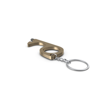 No Touch Tool Keychain Brass PNG & PSD Images