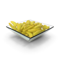Square Bowl with Gummy Bananas PNG & PSD Images