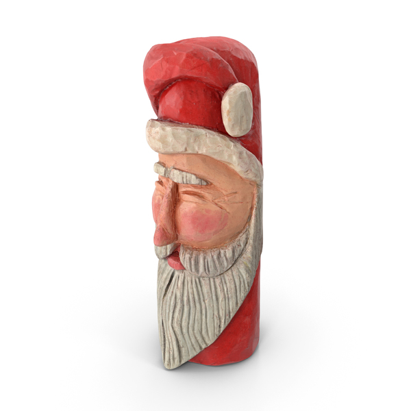 Carved Wooden Santa Ornament PNG & PSD Images