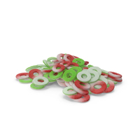Pile of Sugar Coated Gummy Rings PNG & PSD Images