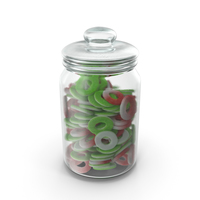 Jar with Sugar Coated Gummy Rings PNG & PSD Images