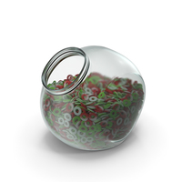 Spherical Jar with Sugar Coated Gummy Rings PNG & PSD Images