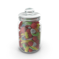 Jar With Sugar Coated Gummy Candy PNG & PSD Images
