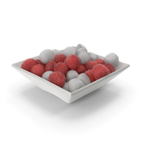 Square Bowl with Sugar Coated Candy PNG & PSD Images