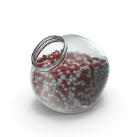 Spherical Jar with Sugar Coated Gummy Candy PNG & PSD Images