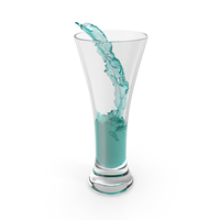 Blue Water Pours into Glass PNG & PSD Images