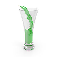 Green Water Pours Into Glass PNG & PSD Images