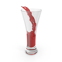 Red Water Pours into Glass PNG & PSD Images