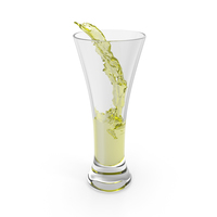 Yellow Water Pours into Glass PNG & PSD Images