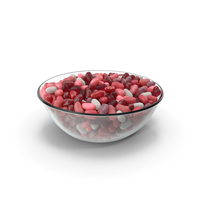 Bowl with Jelly Beans Red White PNG & PSD Images