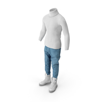 Men's Jeans Pullover Boots  White PNG & PSD Images