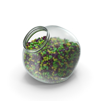 Spherical Jar with Tropical Flavored Jelly Beans PNG & PSD Images