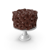 Chocolate Flower Cake with Pearls PNG & PSD Images