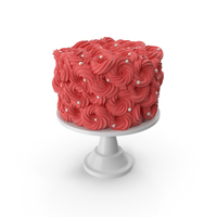 带珍珠的红花蛋糕PNG和PSD图像