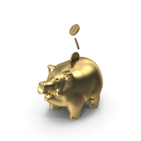 Golden Piggy Bank PNG & PSD Images