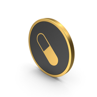 Gold Icon Pill PNG & PSD Images