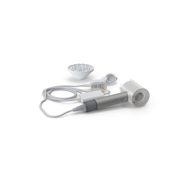 Bladeless Hair Dryer with Attachments Set PNG & PSD Images
