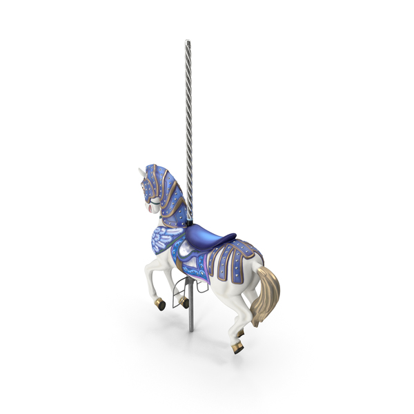 Carousel Horse Blue PNG & PSD Images