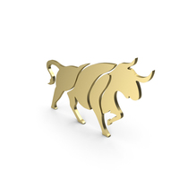Bull Figure Gold PNG & PSD Images