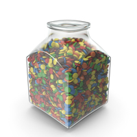 Square Jar with Colored Chocolate Buttons PNG & PSD Images