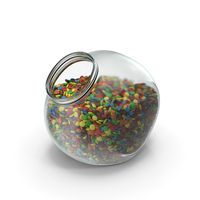 Spherical Jar with Colored Chocolate Buttons PNG & PSD Images