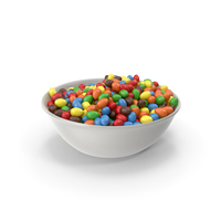 Bowl with Peanuts with Colored Chocolate Coating PNG & PSD Images