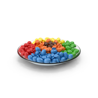Plate with Mixed Color Coated Chocolate Candy PNG & PSD Images