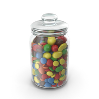 Jar with Mixed Color Coated Chocolate Candy PNG & PSD Images