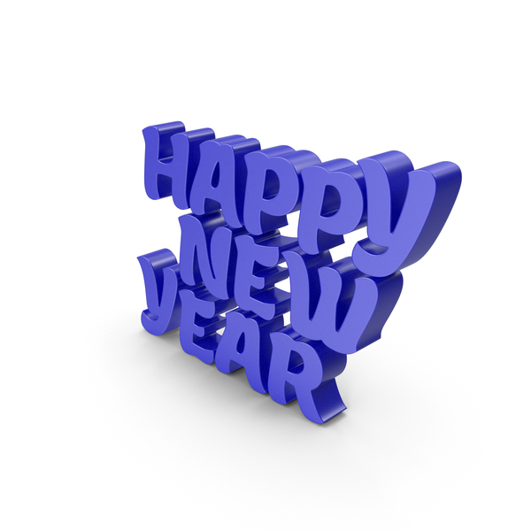 Happy New Year Blue PNG & PSD Images