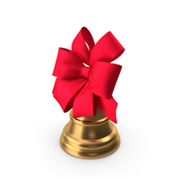 Christmas Bell with Large Red Bow PNG & PSD Images