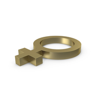 Female Gender Symbol Side Gold PNG & PSD Images