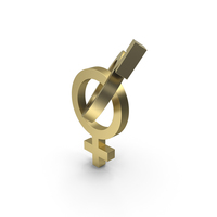 Feminine Male Beginning Symbol Gold PNG & PSD Images