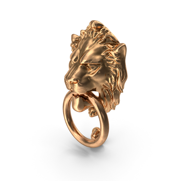 Lion Head Door Knocker Gold PNG & PSD Images