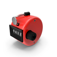 Mechanical Hand Tally Counter Red PNG & PSD Images