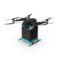 Quadcopter Drone with Delivery Package PNG & PSD Images