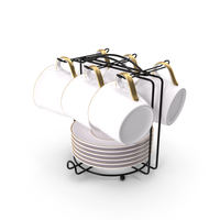 Stainless Steel Coffee Cup Holder Set PNG & PSD Images