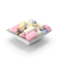Square Bowl with Marshmallows PNG & PSD Images