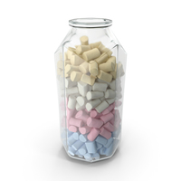 Octagon Jar with Marshmallows PNG & PSD Images