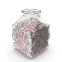 Square Jar with Marshmallows PNG & PSD Images