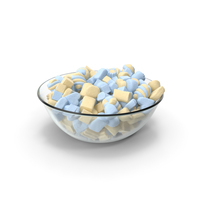 Bowl with Mixed Marshmellows PNG & PSD Images