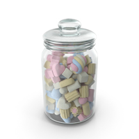 Jar with Mixed Marshmallows PNG & PSD Images