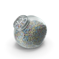 Spherical Jar with Mixed Marshmallows PNG & PSD Images