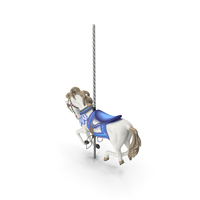 Carousel Galloping Horse Blue PNG & PSD Images