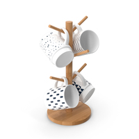Kitchen Mug Tree Stand Set PNG & PSD Images