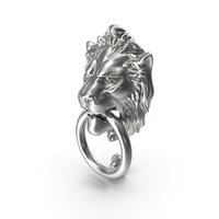 Lion Door Knocker Silver PNG & PSD Images
