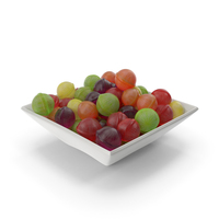 Square Bowl with Spherical Hard Candy PNG & PSD Images