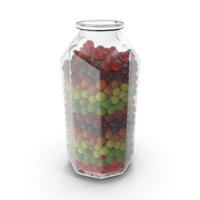 Octagon Jar with Spherical Hard Candy PNG & PSD Images